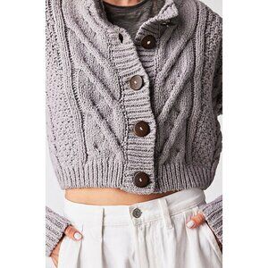 Free People Bonfire Cardi in Stone Size XL